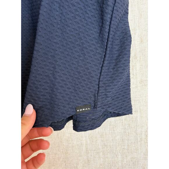 Koral Muscle Netz Midnight Blue Fitted Sleeveless Tank Top Size Large - Picture 6 of 6